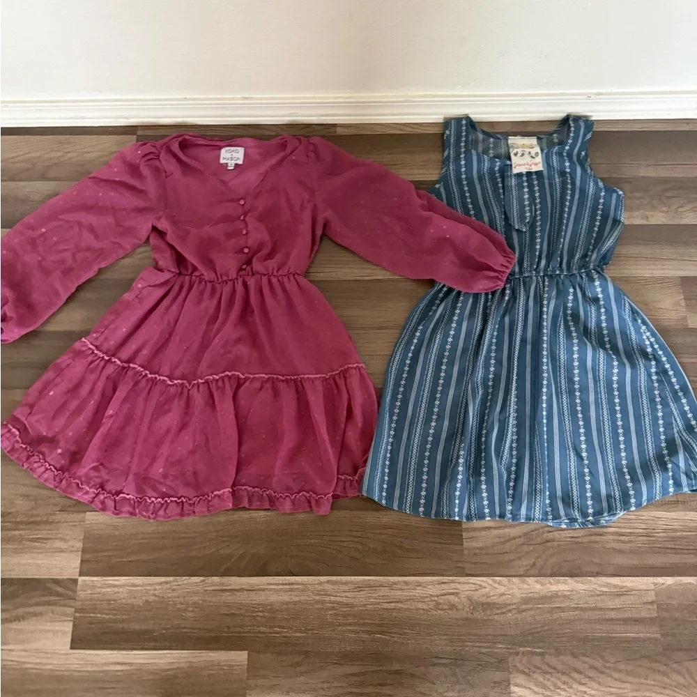 Stylish Pink and Blue Kids Dresses